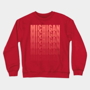 Michigan Gradient in Living Coral Crewneck Sweatshirt